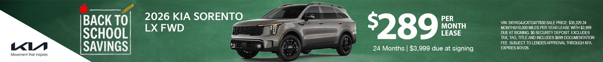 2026 Kia Sorento LX FWD