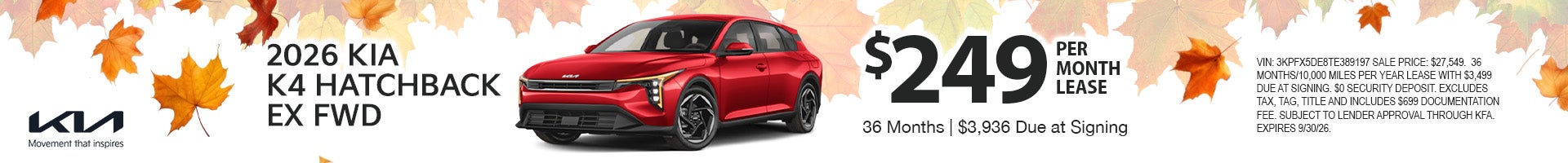 2026 Kia K4 Hatchback