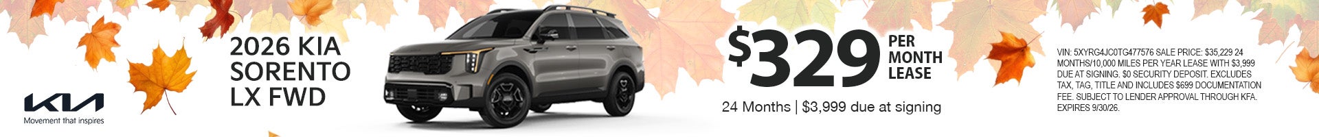 2026 Kia Sorento LX FWD