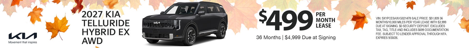 2027 Kia Telluride Hybrid EX FWD