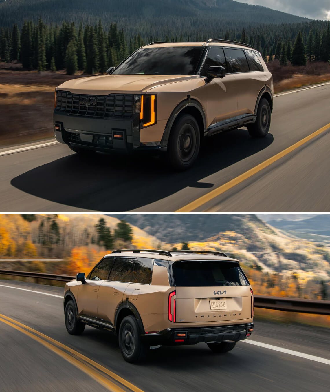 Kia Telluride SUVs Driving on Highway