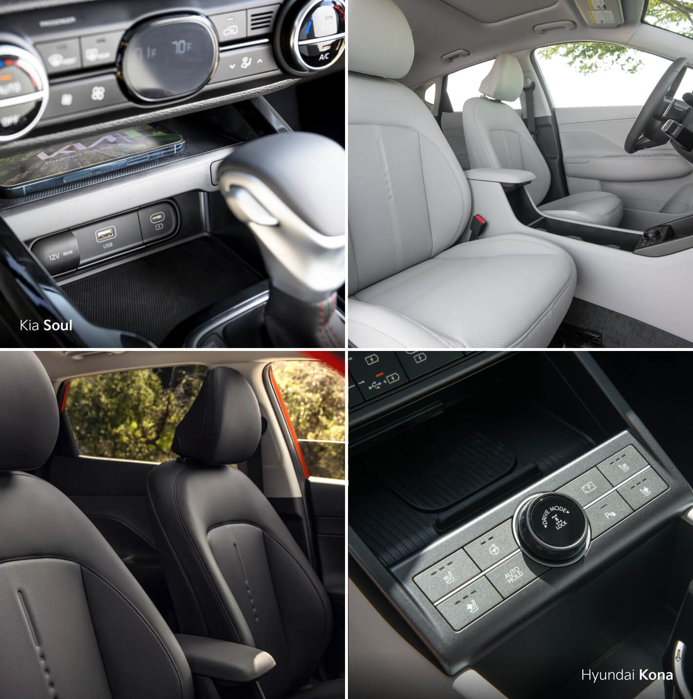Kia Soul vs. Hyundai Kona Interior Space & Comfort Features