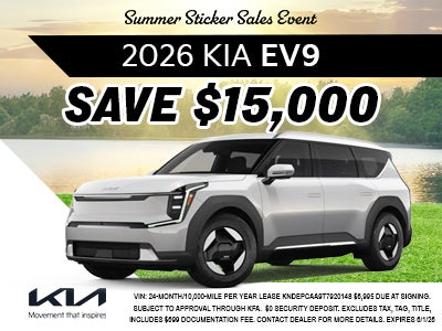 2026 KIA EV9 Save $15,000
